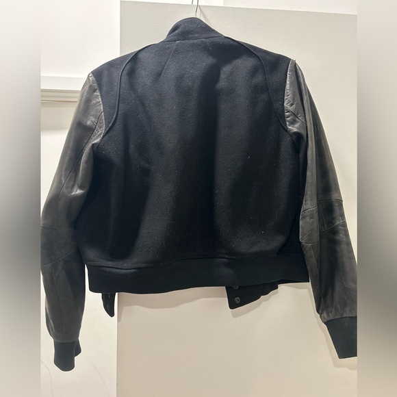Wool leather bomber jacket - Picture 3 of 6
